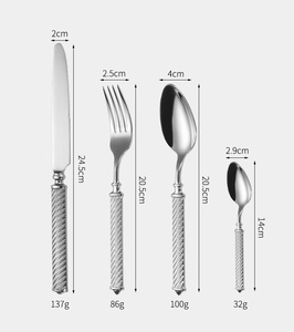 Juego de Cubiertos de Acero Inoxidable Personalizado para Restaurantes y Hoteles de Estilo Occidental, Juego de Cubiertos con Caja de Regalo Abierta - Product Image 2