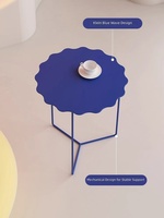 Table basse bleue de style chinois, petite table d'appoint, table de salon de luxe légère, nouvelle table créative en fer forgé, personnalisable, style italien