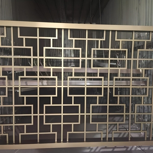 Panneau de mur rideau en aluminium de style chinois, anodisé, design géométrique - Product Image 5