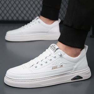 Chilowa – baskets blanches pour hommes, talon bas, semelle extérieure en caoutchouc rembourrée, chaussures de loisirs tendance, Style 7779 - Product Image 3