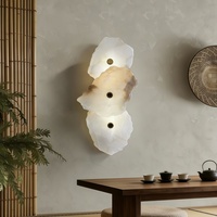 Applique murale LED de luxe transfrontalière en marbre et cuivre, design postmoderne haut de gamme, simple, pour chevet, chambre et salon