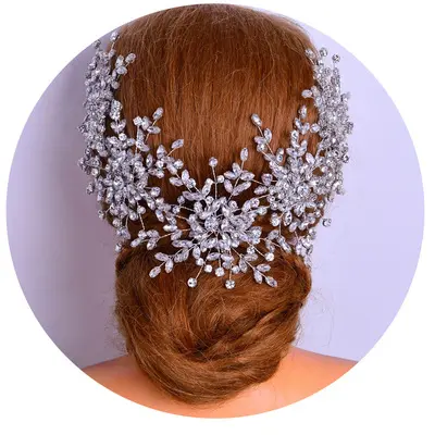 Jachon Della Fascia Della Perla Orecchini Set Da Cerimonia Nuziale della Sposa Accessori Per Capelli Con Strass Diademi E Corona di Nozze Designer