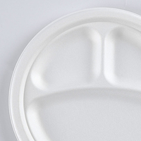 Plaques biodégradables jetables sans PFAS 9 "3C Plaques de moule en pâte à papier bagasse de canne à sucre