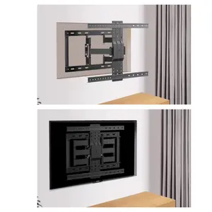 دعامة للتلفاز للتعليق، الذراع الطويلة الدائرية للحركة الكاملة، تثبيت التلفاز بالحائط، لخدمة شاقة، دعامة التلفاز