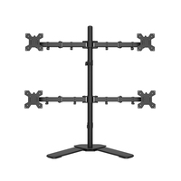 Khcoohoo Quad-Monitorhalterung aus Hochleistungs-Stahllegierung mit Standfuß für 13"-27" Bildschirme, 8kg Tragkraft, 45° Neigung, Auf Lager