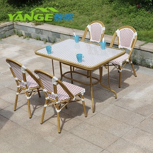 Rattan bistrot francese <span class=keywords><strong>sedie</strong></span> e tavolo da esterno bistrot <span class=keywords><strong>sedie</strong></span> rattan giardino Set di bambù Patio bistrot Set mobili da esterno - Product Image 2