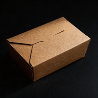 Boîte à emporter carrée en kraft de qualité alimentaire 32 oz, emballage jetable écologique de luxe pour salades et repas de restaurant