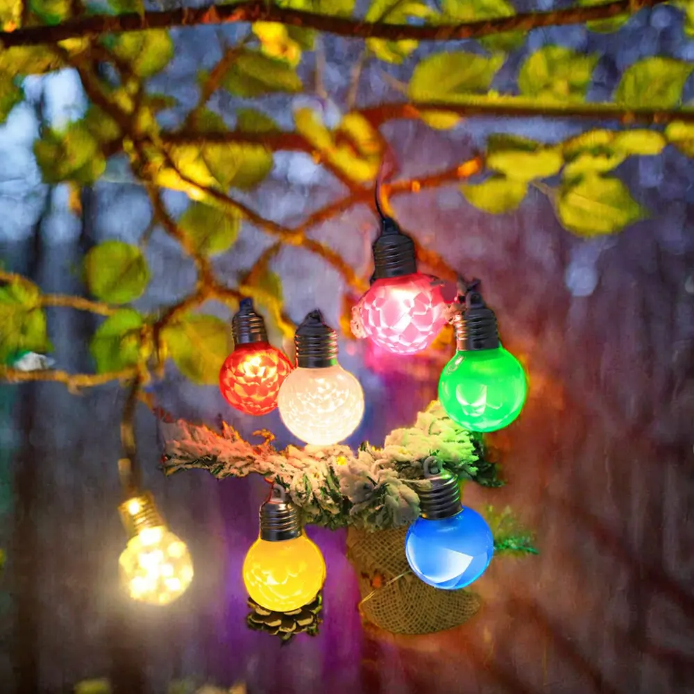 2024 Unique Feather Patterned Edison Light Bulbs Indoor Outdoor Christmas Atmosphere Bubble Lights Party Decorations Halloween