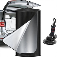 Tente Pop-Up d'été pour voiture, 69 pouces, portable, pour douche de camping, avec fixation par ventouses pour hayon et sangles de suspension, revêtement argenté 210D, instantanée pour l'extérieur