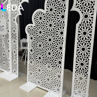LEDA OEM Art mural doré en acrylique à motif géométrique marocain en forme d'arche, pour Ramadan, décoration de salle de prière et de mosquée, personnalisable, vente en gros