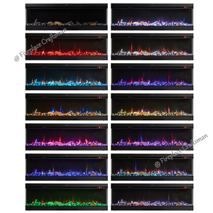 Cheminée électrique <span class=keywords><strong>murale</strong></span> en verre de 72 pouces, foyer décoratif à 3 côtés avec LED, chauffage électrique à 3 faces pour intérieur - Product Image 4