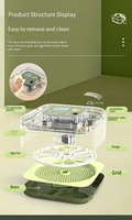 Incubateur d'œufs automatique miniature transparent, couveuse numérique à retournement automatique avec remplissage d'eau automatique pour œufs de cailles, de perroquets et de reptiles