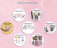 10 paires dans un plateau de cils, kit de cils en vison en gros et kit de cils en soie