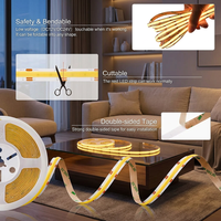 Bande LED FCOB en cuivre double couleur découpable, sécurité DC24V/12V, 5mm/8mm/10mm, 480/608 LED/m, grand angle 180°, sans points, USB