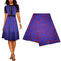 Kain Batik Wax Print Polyester-Katun Afrika Ramah Lingkungan Ankara untuk Kain Gaya Busana untuk Menjahit Gaun