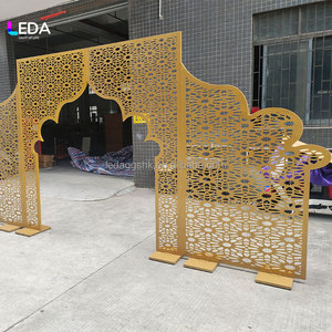 ฉากหลังงานแต่งงานสไตล์อินเดียทรงโค้งโลหะสีทอง LEDA พร้อมขาตั้งแขวนดอกไม้สำหรับตกแต่งงานอีเว้นท์ - Product Image 5