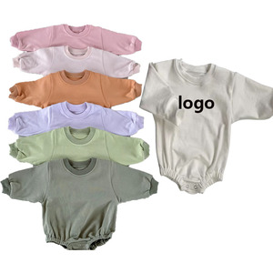 2025 के नवजात शिशु कपड़े 100% कपास स्वेटशर्ट टेरी कपास शिशु बॉडीसूट लंबे आस्तीन क्रेवगर्दन बुलबुला बेबी रोपर - Product Image 3
