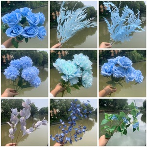 Nouvelles <span class=keywords><strong>fleurs</strong></span> artificielles en soie bleu brume 2022 pour mariage, arrangement floral de plafond sur le thème du ciel étoilé rêveur - Product Image 2