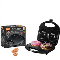 Machine à donuts électrique domestique transfrontalière standard UE, entièrement automatique, grande taille 10 cm, double face, double port