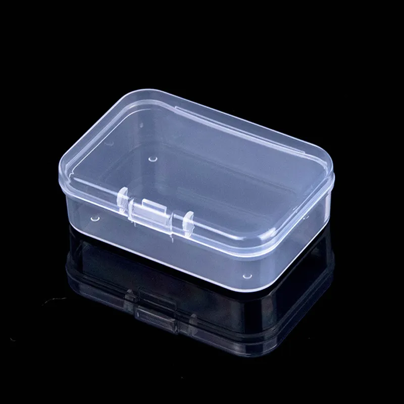 OEM Cosmetic Organizer PP Clear Portable Storage Case Container Packing Flat Small Plastic square rettangolare round Box