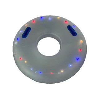 Bouée de piscine gonflable lumineuse en PVC écologique Da Niu 120 cm, <span class=keywords><strong>tube</strong></span> de natation transparent avec poignées - Product Image 1