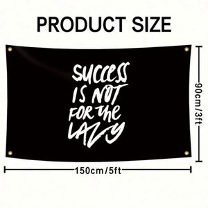 ธงขนาด 3x5 ฟุต (90x150 ซม.) คุณภาพดี ราคาสุดคุ้ม พิมพ์ด้วยระบบดิจิทัล "ความสำเร็จไม่ได้เกิดขึ้นง่ายๆ" - Product Image 6