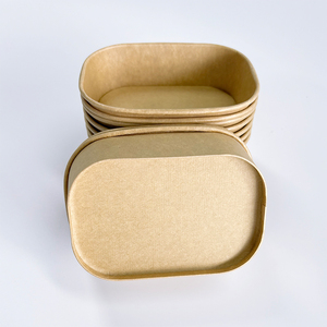 2025 500ml 880ml 1000ml Kraft <strong>Paper</strong> Material Food <strong>Container</strong> Box Rectangular Disposable Square <strong>Paper</strong> Bowl - Product Image 1