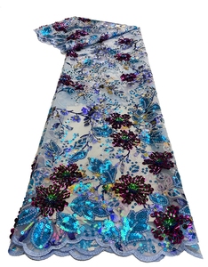 Vendita calda maglia francese in pizzo abito <span class=keywords><strong>da</strong></span> sposa <span class=keywords><strong>da</strong></span> sposa con Tessuto <span class=keywords><strong>da</strong></span> ricamo <span class=keywords><strong>di</strong></span> paillettes africano Senegal Tessuto glitterato - Product Image 2