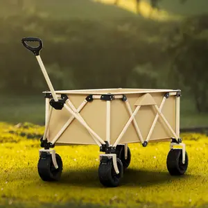 Foldable Camping Cart Outdoor Picnic Camper Portable Fishing Shopping Trolley Small Cart Picnic Cart