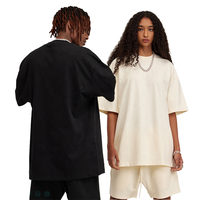 T-shirt uni en coton 100% de 305 g/m², poids lourd, coupe ample, surdimensionné, pour homme, personnalisable avec logo, streetwear