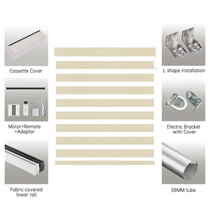 SAMADHI Custom Size Zebra Blinds for <b>Windows</b> Sheer Shades Dual Layer Roller Light Control Indoor - Product Image 4