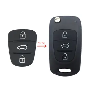 3 düğmeler uzaktan anahtar Fob vaka kauçuk ped için Hyundai I10 I20 I30 IX35 K ia K2 K5 Rio sportage araba anahtarı tuş takımı