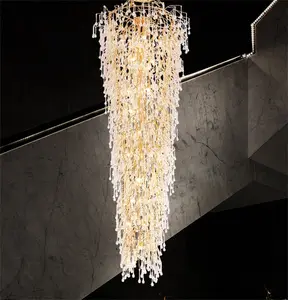 最新の北欧デザイン屋内大型ガラスペンダントライトハンギングランプシャンデリアリビングルームホテルロビー装飾用