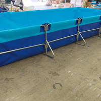 Bassin à poissons pliable en bâche PVC avec support en acier galvanisé, réservoir d'aquaculture commercial extérieur
