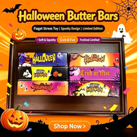 Jouet Squishy Halloween en forme de beurre pour garçons de 14 ans et plus, en TPE, à remontée lente, anti-stress, cadeau de fête, vente en gros
