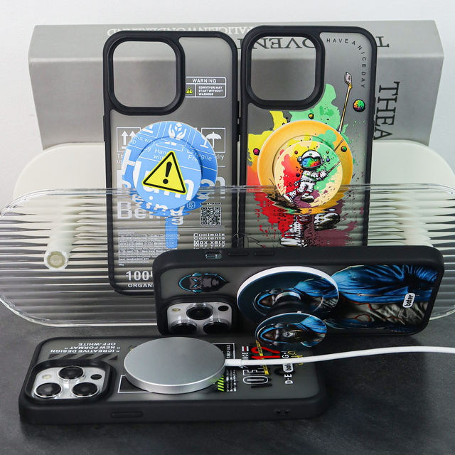 TPU PC Clear Phone Case with Magnetic Ring Stand Wireless Charging Shockproof Cover for iPhone 14-17 OEM ODM Manufacturer China