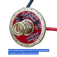 Placa controladora LED Buck-Boost Manta Ray de 22 mm, 1.4A de corriente constante para linterna de iones de litio 1-2S con protección contra inversión térmica