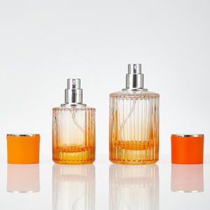 Flacon de parfum vide rechargeable en verre triple paroi, dégradé de couleurs, avec bouchon à vis et capuchon coloré, 30ML/50ML - Product Image 3