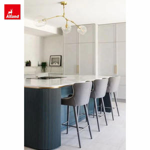 Aparador Personalizable Alland con Color Pintado, Panel Acanalado, Ranurado y Curvado, Mueble <span class=keywords><strong>de</strong></span> Cocina con Grifo <span class=keywords><strong>de</strong></span> Mármol Blanco para Comedor - Product Image 2