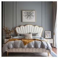 Lit king-size moderne en cuir massif avec rangement, personnalisable, en cuir italien écologique, ensemble de chambre à coucher pour maison, appartement, villa