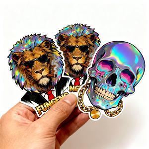 Etichette Adesive Personalizzate con Design Cartoon, Impermeabili, <span class=keywords><strong>Logo</strong></span> Stampato, Olografiche in Vinile, Fogli di Adesivi Fustellati su Misura - Product Image 1