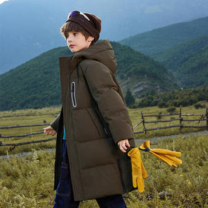 Качественный длинный плащ для мальчиков и девочек, теплая зимняя стеганая куртка с капюшоном для уличной одежды, повседневный стиль для подростков, детей - Product Image 5