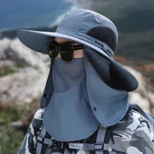 Fishing <b>Hat</b> UV <b>Sun</b> protection Fisherman <b>Hat</b> with Neck Flap Mask Summer Outdoor Breathable Large Brim Sunscreen <b>Hat</b> - Product Image 2
