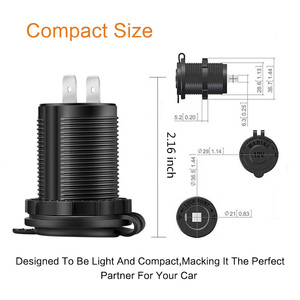 Amomd <span class=keywords><strong>Prise</strong></span> de courant étanche et durable pour <span class=keywords><strong>voiture</strong></span> 12-24V <span class=keywords><strong>Adaptateur</strong></span> de <span class=keywords><strong>chargeur</strong></span> d'allume-cigare Fiches et prises fiables - Product Image 5