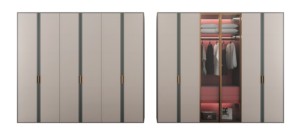 Armoire moderne de luxe personnalisable au design européen, portable, <span class=keywords><strong>porte</strong></span> <span class=keywords><strong>pliante</strong></span> en verre, armoire en MDF réglable pour la maison, le salon - Product Image 4