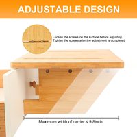 Nouvel arrivage Perchoir de fenêtre pour animaux de compagnie Montage mural Hamac de fenêtre pour chats d'intérieur Siège de fenêtre en bambou durable et robuste pour chat