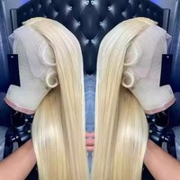 200% 30 Inch 613 HD Transparan untuk Wig Pirang Body Wave 13x4/13x6 Pre Plucked Full Lace Wig Rambut Asli Wanita