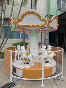 Mini <span class=keywords><strong>giostra</strong></span> da interno 6 posti a gettoni, cavallo portatile per bambini, giostre per piccole fiere - Product Image 4