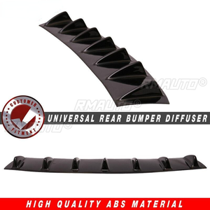 Diffuseur de pare-chocs arrière universel 7 ailettes 35/55/80cm en fibre de carbone ABS, aileron de diffuseur de châssis type aileron de requin pour personnalisation automobile - Product Image 4