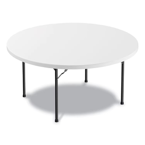 Mesa de Comedor Redonda de Plástico Blanca Moderna y Duradera de una Pieza de <span class=keywords><strong>60</strong></span>/72 Pulgadas, No se Dobla por la Mitad, para Eventos al Aire Libre y Bodas - Product Image 1